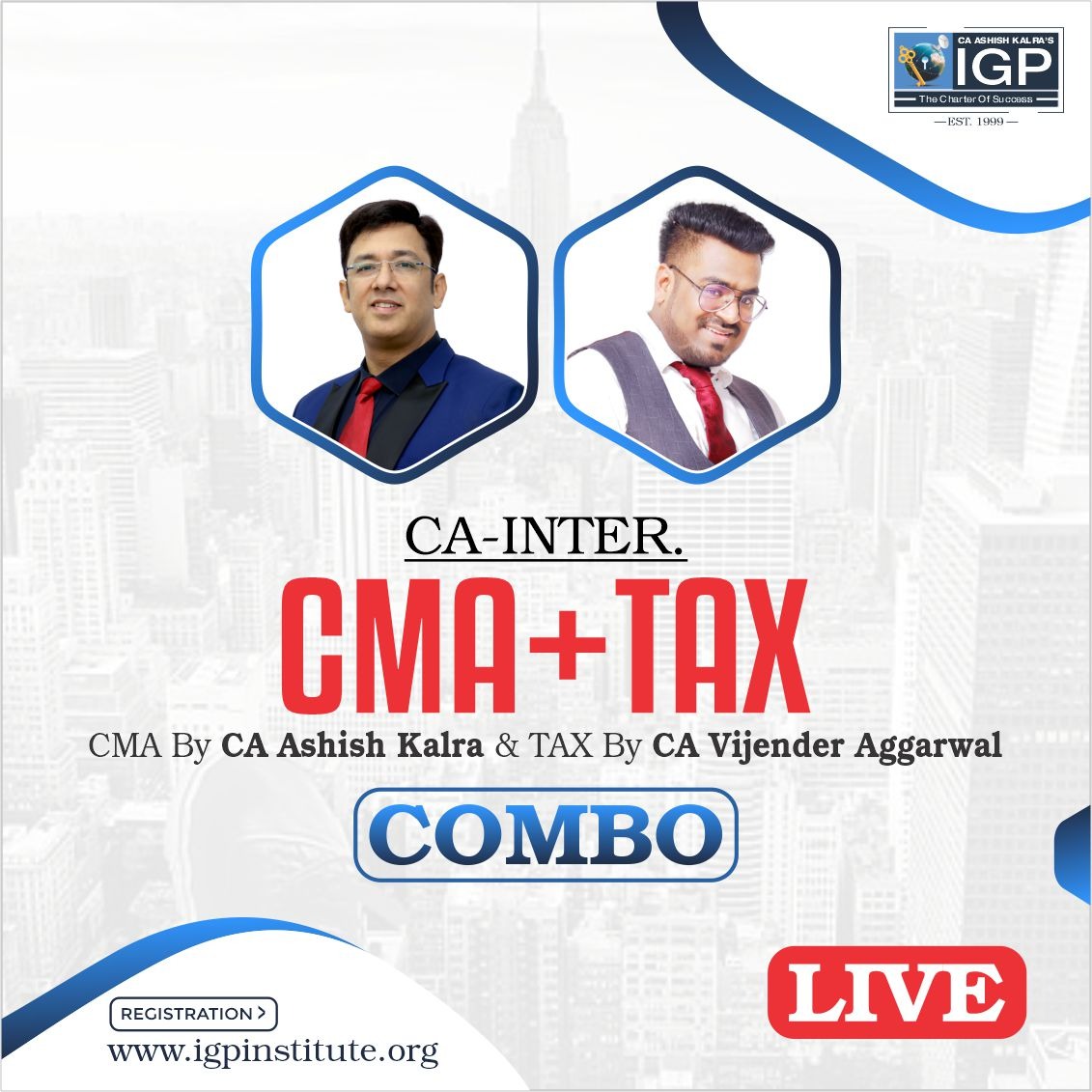 CA Inter CMA & Tax Face to Face/Live Combo Pre Booking